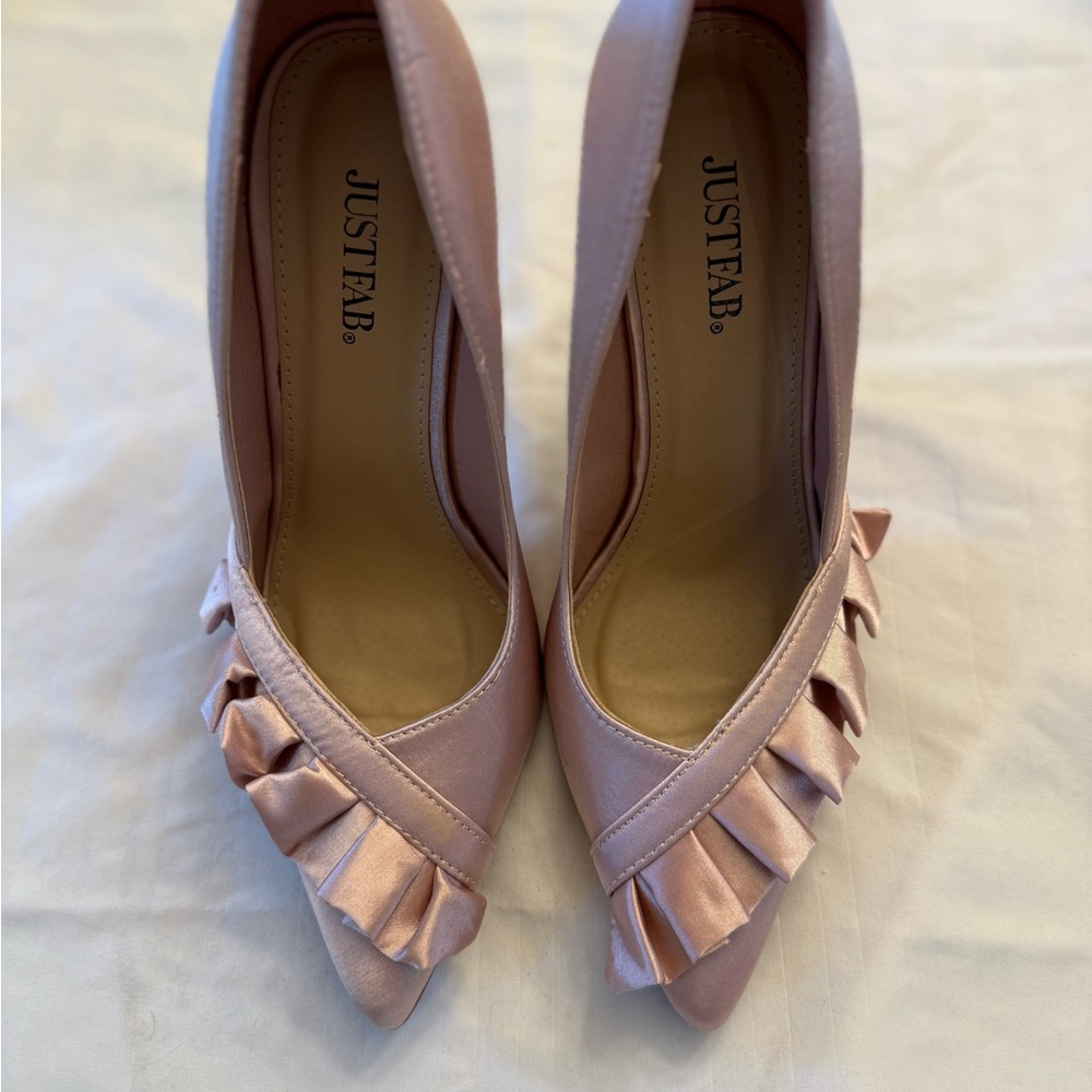 JustFab Blush Ruffle Heels